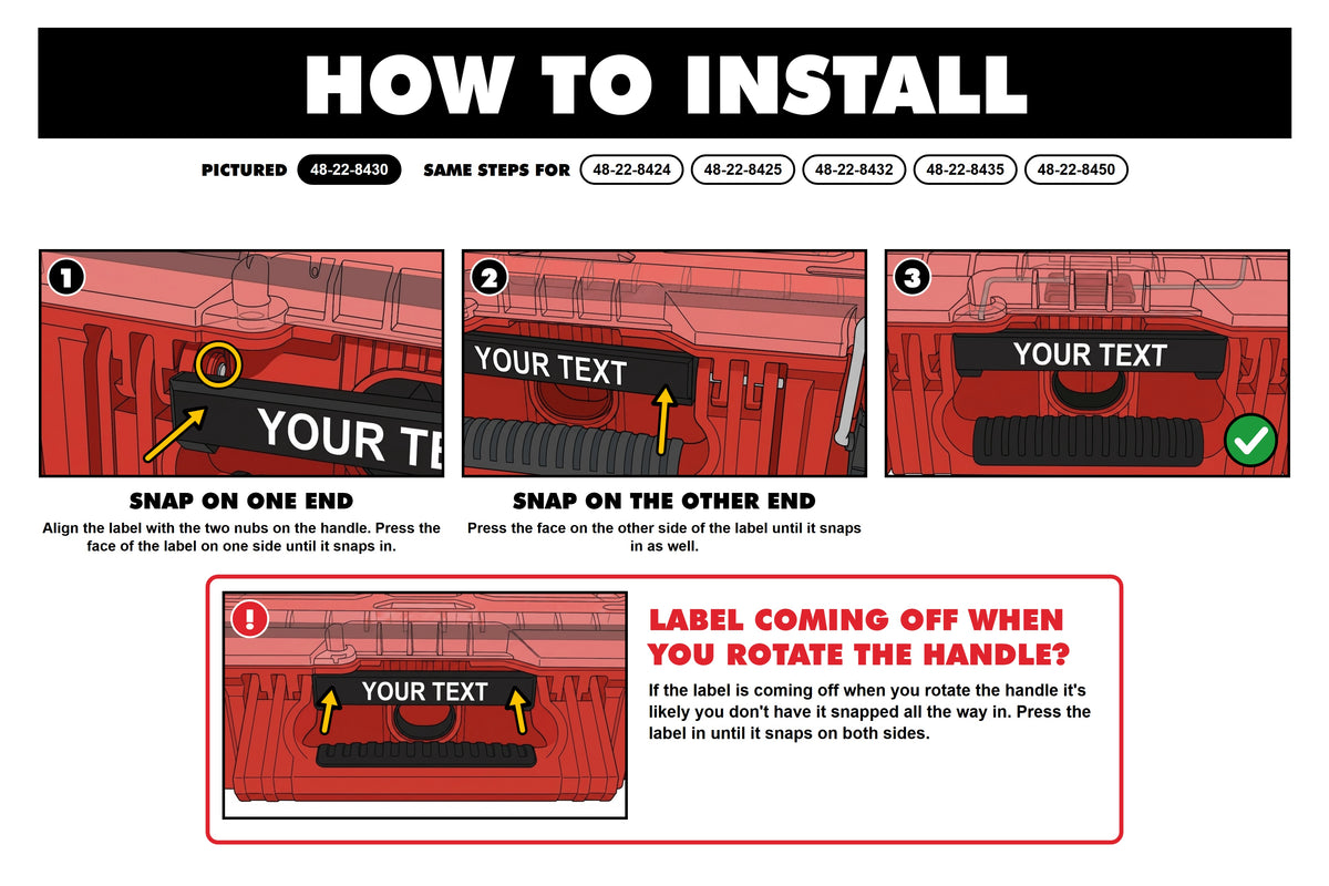 How to install the full-size snap-on label