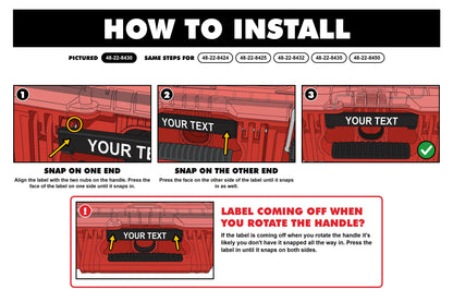 How to install the full-size snap-on label